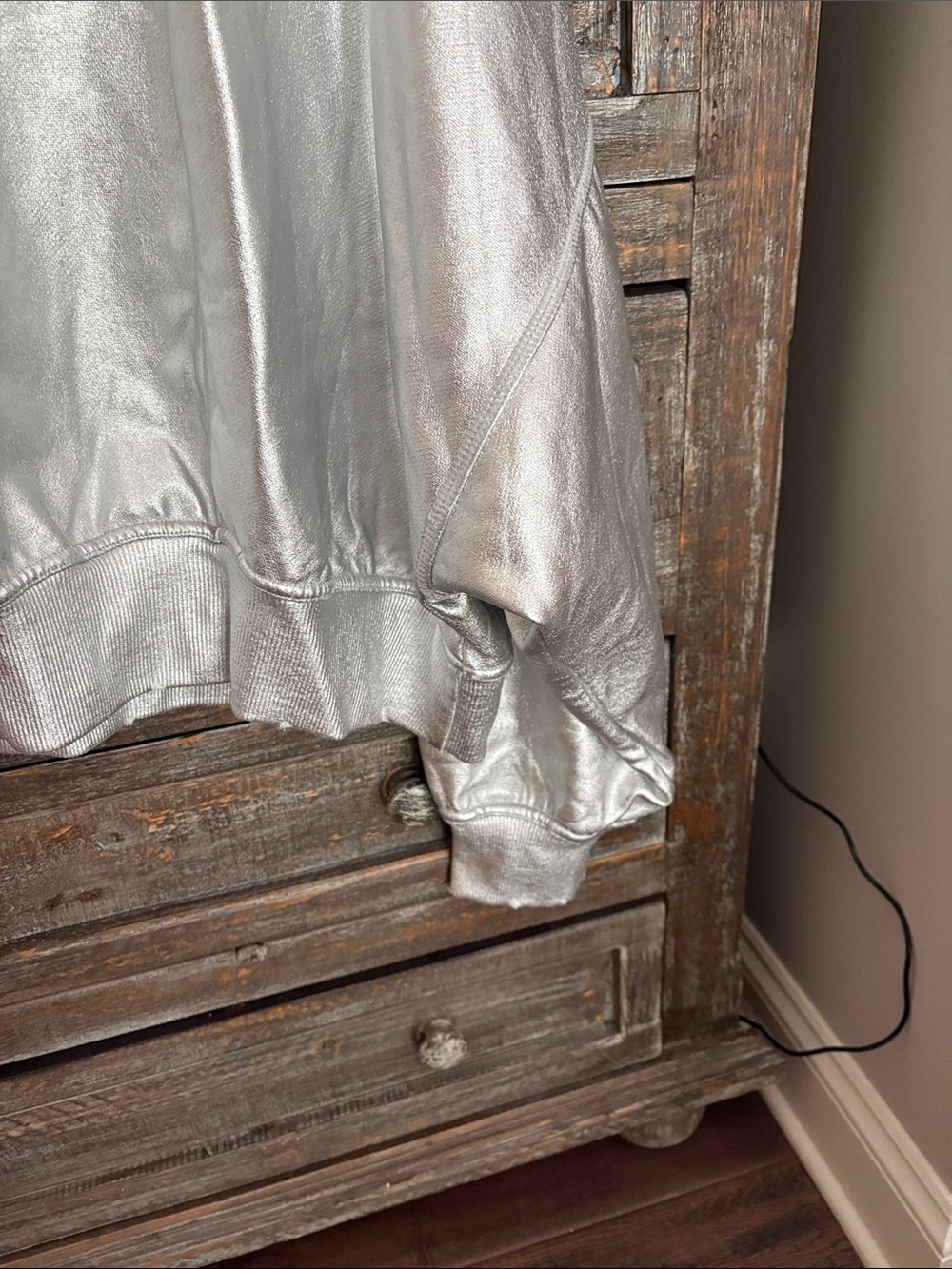 Free People Metallic Silver Crew Sweatshirt - Picture 4 of 5